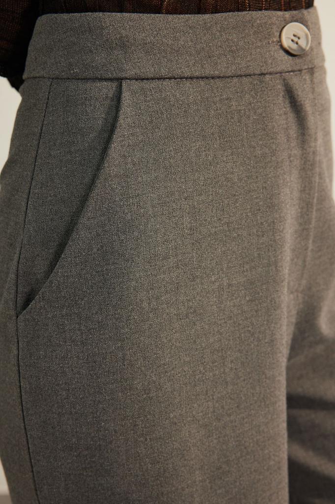 Женские стильные брюки антрацитового качества. Широкие тканые брюки премиум-класса.