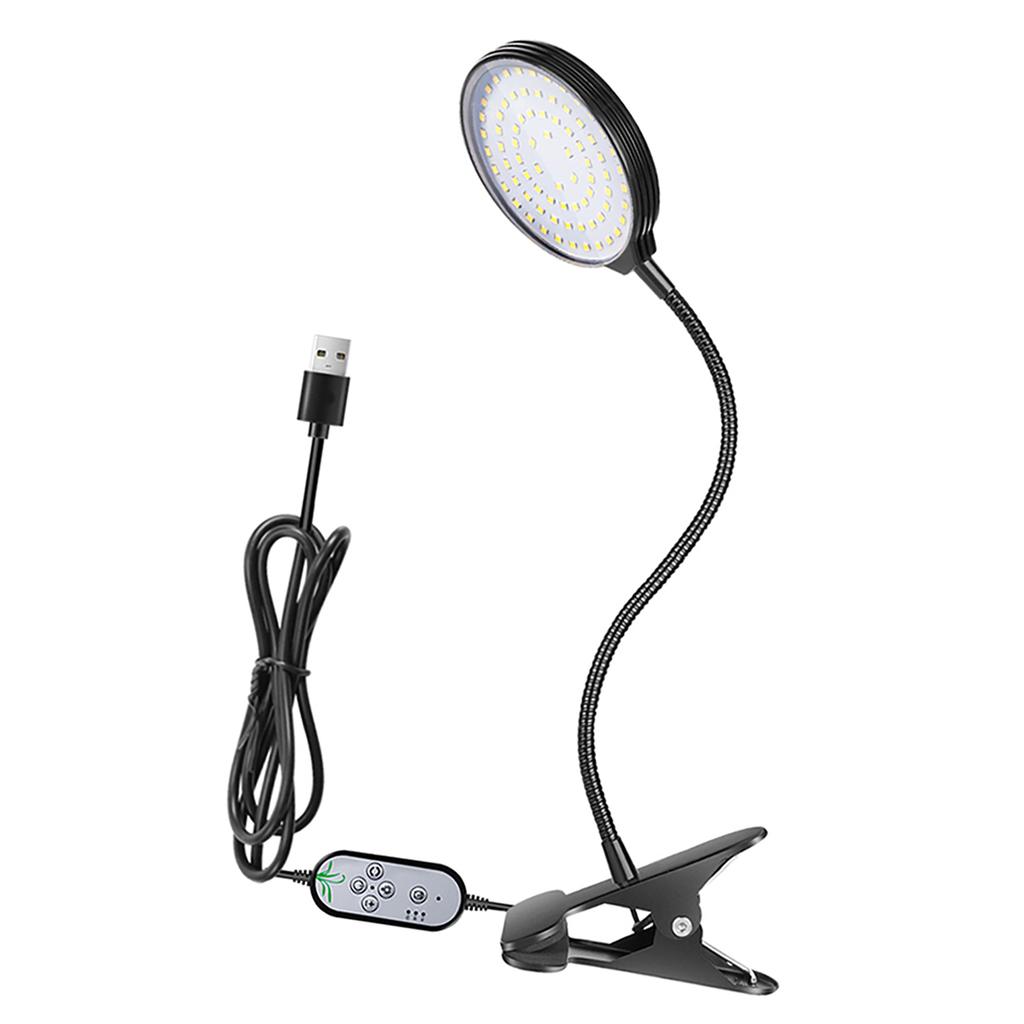 USB Лампа для выращивания растений 78 светодиодов Солнечный свет Полный спектр Регулируемая Настольная лампа с зажимом для выращивания комнатных растений 5 уровней яркости