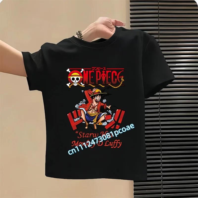 Summer New Luffy Zoro One Piece Anime Boys Girls Cotton Tee Shirts Short Sleeve Tops Baby Clothing Toddler Children Clothes Tops