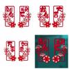 2Pcs/set 3D New Year Small Couplet High-grade 3D Window Flower Door Hanging Ornaments  New Year