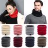 Thick Collar Scarf Fleece Lined Knitted Scarf Circle Loop Scarves Winter Neck Gaiter Neck Warmer