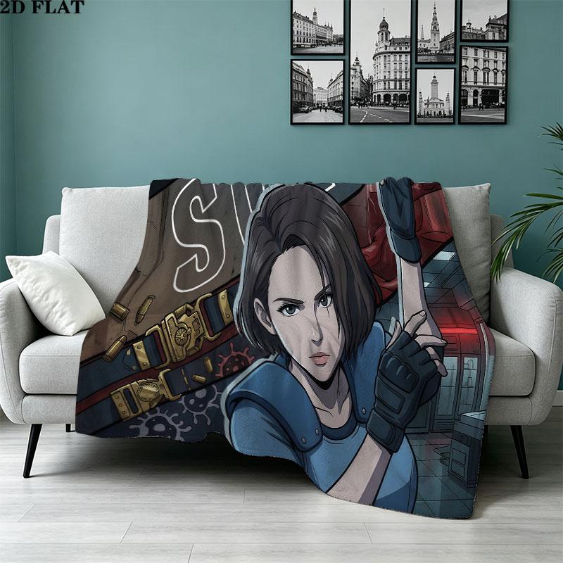 1PC Resident Evil Patterned Flannel Blanket Suitable For All Seasons For Home Decor Warmth And Comfort Gifts Holiday Present