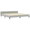 Boxspring Bed with Headboard Light Grey 200 x 200 cm Velvet