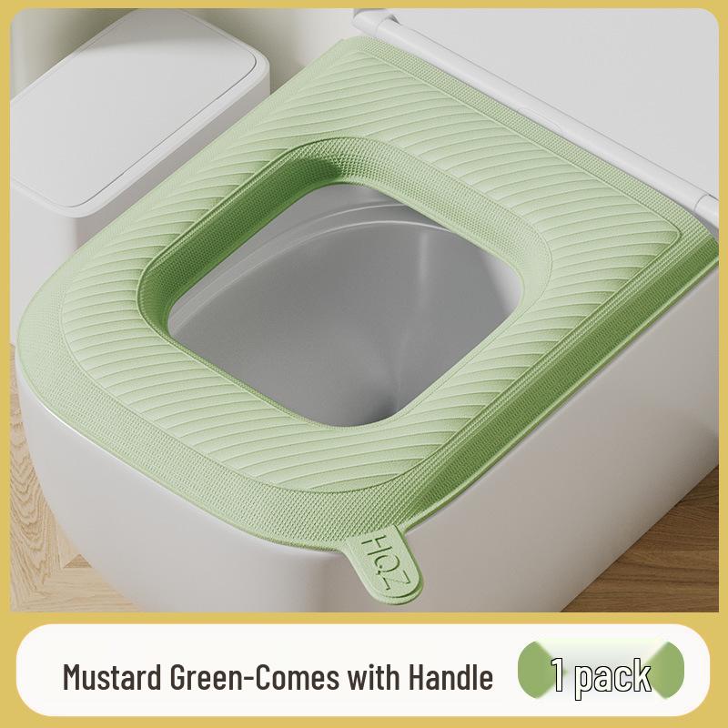 Водонепроницаемая подушка для сиденья унитаза на все сезоны с крышкой и чехлом с утолщенным узором