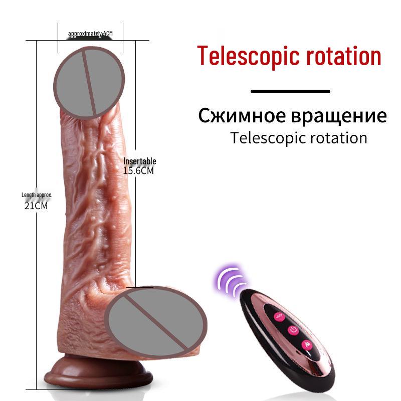 Фея Телескопический Нагревающий Черный Вибратор для Женщин