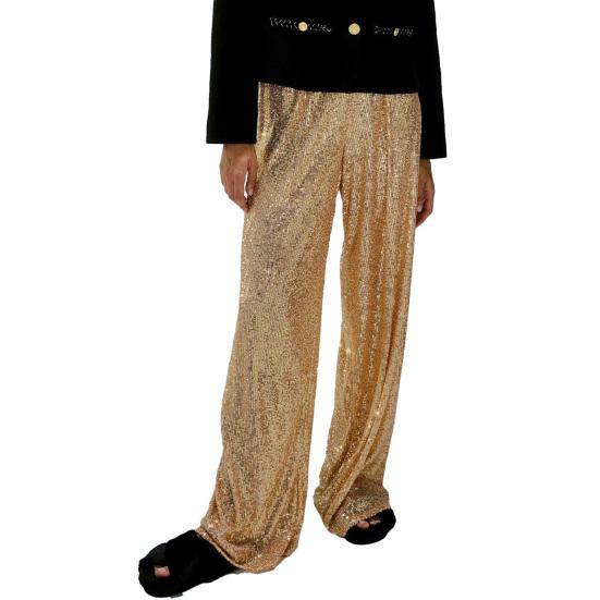 Женские брюки средней посадки однотонные с блестящими пайетками повседневные брюки широкие штанины сценические танцевальные брюки одежда для вечеринки в ночном клубе