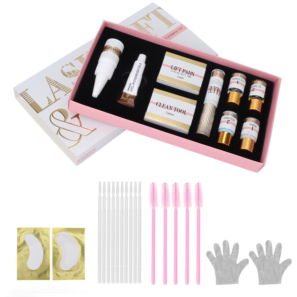 3 в 1 Нежный набор для бровей Perm Eyelash Lift Tint Kit Semi Permanent Curling Eyelash SetBrown