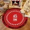 Christmas Crystal Velvet Circular Floor Mat Holiday Decoration Living Room Full Carpet Absorbent Non-slip Insulation Mat