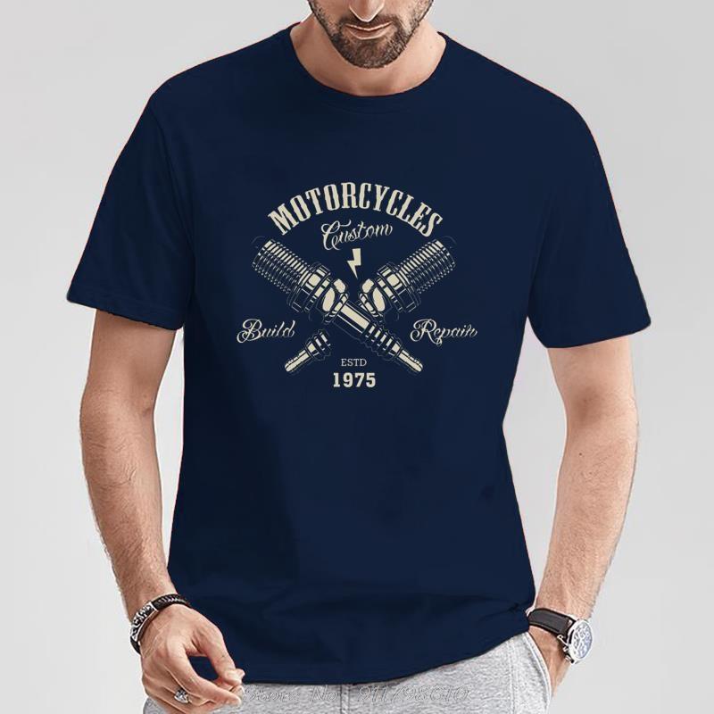 Винтажные Кастом Мотоциклы Чоппер Боббер Мотоциклист Футболка Хлопок Круглый Вырез Короткий Рукав Повседневные Мужские Футболки Оверсайз футболка