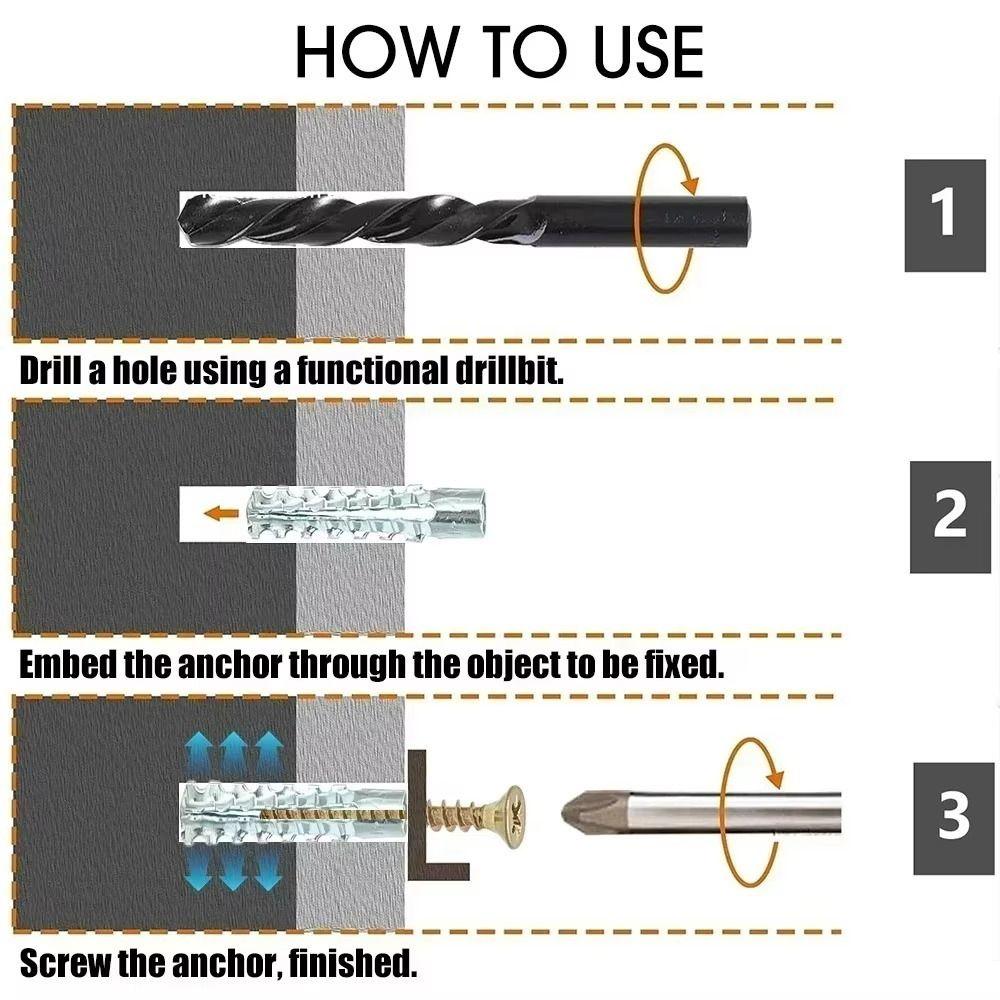 Self Tapping Metal Expansion Tube Nails Serrated Wall Screws New Pipe Drilling Plug Concrete Wall