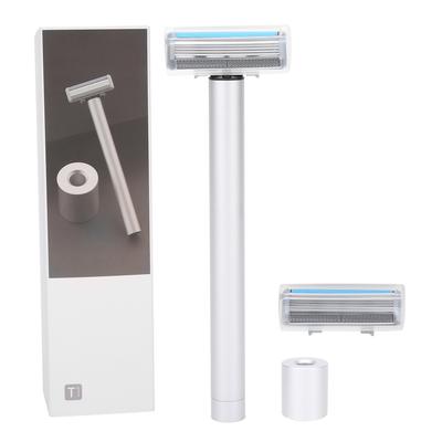 Мужская электрическая бритва с двойным лезвием, портативная, регулируемая, вибрационная, металлическая бритва для домашнего салона