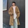 Мужское толстое шерстяное пальто в корейском стиле: Красивый, теплый, высококачественный, свободный, длиной до колена для осени/зимы