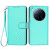 For TECNO Camon 40 Premier 5G Wallet Case with Strap Carbon Fiber Texture Leather Mobile Cover