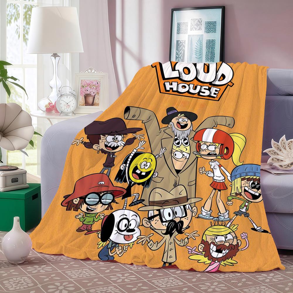 Cartoon T-The Loud House Throw Lightweight 240g Flannel Blanket Soft Skin-friendly for Summer Cooling