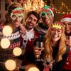 Christmas Glasses Sequin Antler Clown Hat Decor 2025 New Year Photo Prop Anti-slip Unisex Holiday Themed Party Spectacles
