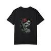 White T Shirt with Skull and Rose Design for Casual Wear