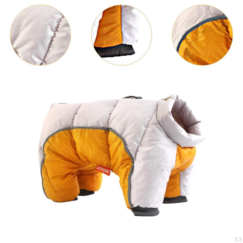 Dog Coat Zipper, Waterproof Windproof Thick Warm, Reflective Apparel, Warm Clothes for