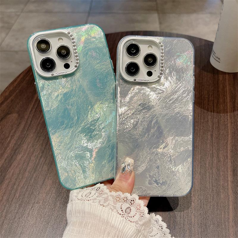 Iceberg Tinfoil Pattern для мобильного телефона Apple 15 Интернет-знаменитость IPhone14 Shell Flash Diamond Lens 13Promax Hard Shell Tide