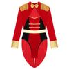 Women's Halloween Circus Ringmaster Cosplay Costume Long Sleeve Bodysuits Role Play Outfits