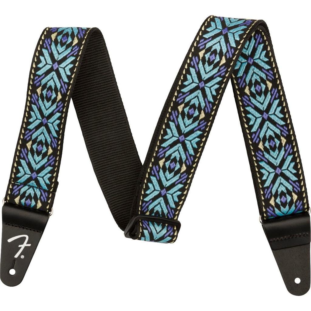 Fender Pasadena Woven Blue instrument Strap, Snowflake, 2" (Canadian-made strap)