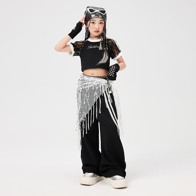 Girls Hip Hop Jazz Dance Costume Kids Performance Outfit Streetwear Stage Show