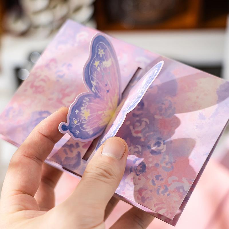 Трехмерная 3D открытка-бабочка может быть подписана от руки DIY продвинутое ощущение ins конверт складная карточка день рождения пара благословение картон