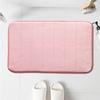 Spot coral velvet household floor mat solid color kitchen household short hair foot pad simple bathroom bathroom absorbent door mat coffee color 40*6