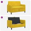 Yellow Storage Sofa 122 x 78 x 87 cm Polyester