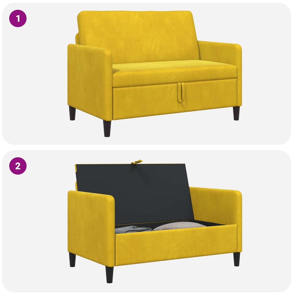 Yellow Storage Sofa 122 x 78 x 87 cm Polyester