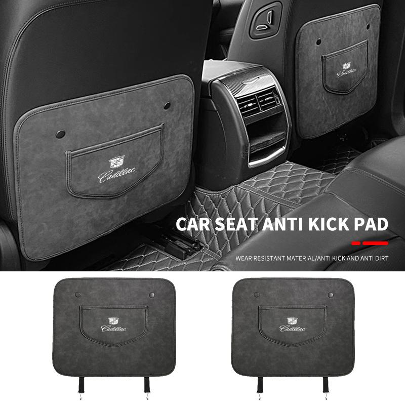 Car Seat Back Protection Anti-Kick Pad Rear Seat Storage Bag For Cadillac Logo Escalade CTS ATS SRX XTS XT5 STS CT5 CT6 BLS XLR AIX1