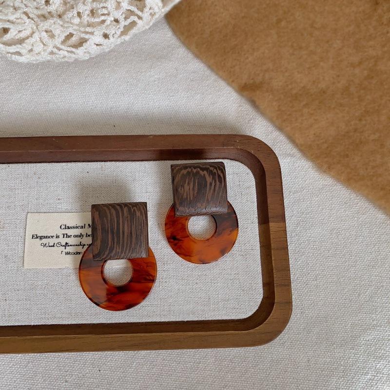 Карамельного цвета размазанный диск смоляные серьги женские ретро легкая роскошь преувеличенная личность уникальные изысканные серьги серьги