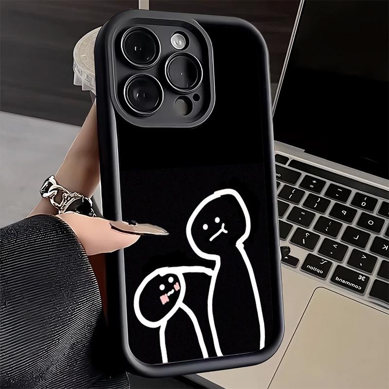 Чехол для телефона iPhone 17 Air 16E 15 16 Pro Max Смешной Стикермен Человек-спичка Чехол 14 Plus 13 12 Mini Мягкий Силиконовый Fundas