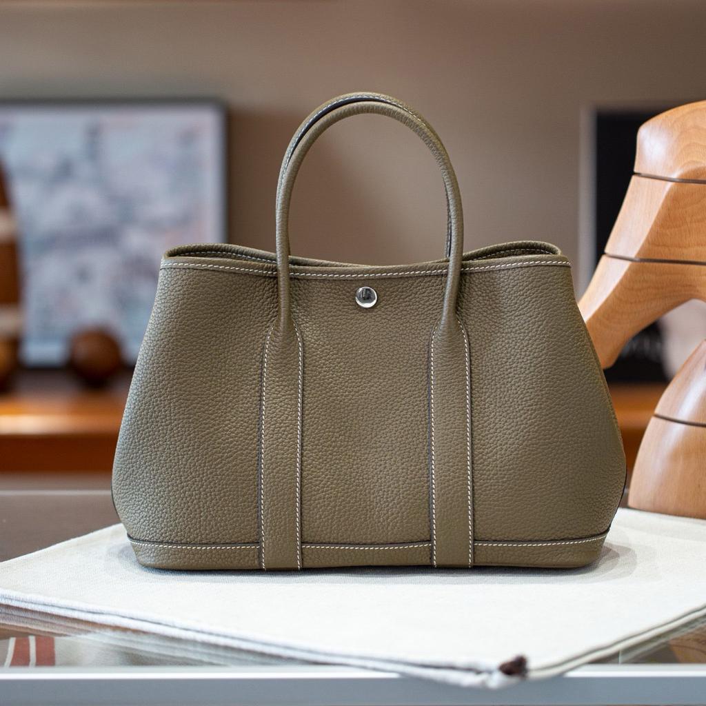 Верхний слой N+togo Cowhide Garden Bag 30 Кожаная женская сумка-тоут Большая вместительная сумка для поездок на работу