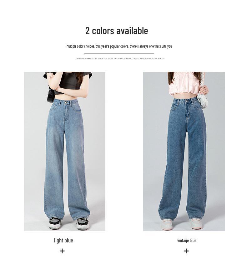 Petite High Waist Wide Leg Jeans - Slimming, Versatile, Floor-Length Korean Style for Women Plus Size
