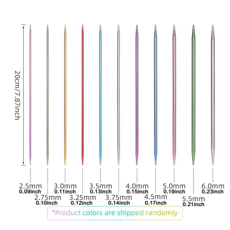 55 шт./1 комплект спицы для вязания свитера с двойным кончиком 7,87 дюйма набор спиц из нержавеющей стали 2,5-6,0 мм