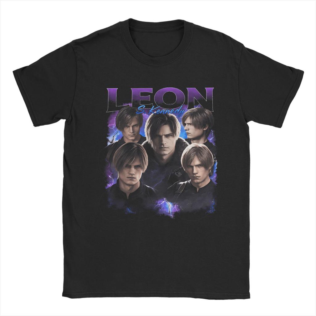 Футболка Leon Kennedy Girl Dinner Пляжные Хиппи Футболки Унисекс 100% Хлопок Круглый Вырез 4XL 5XL 6XL Топ Футболки Короткий Рукав Y2K Ретро Футболка