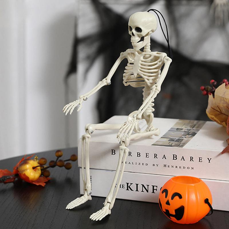 Скелет украшения на Хэллоуин 40 см Подвижные забавные реалистичные пластиковые скелеты для дома с привидениями кладбище сцены реквизит для вечеринки
