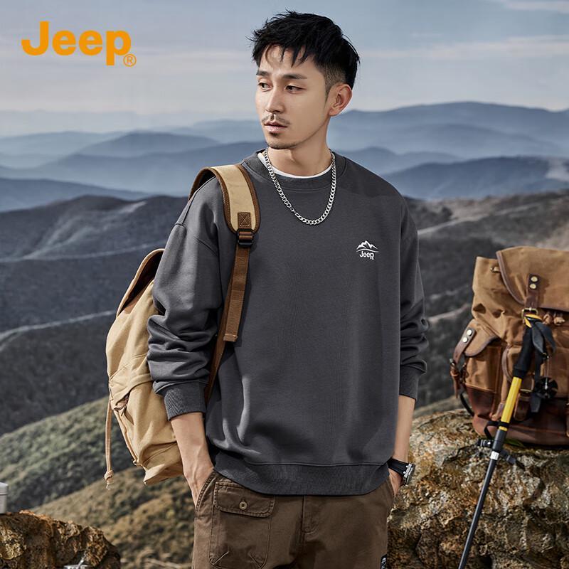 Jeep Мужской повседневный свитшот свободного кроя с круглым вырезом
