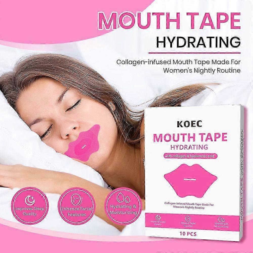 Hydrating Mouth Tape with Collagen & Hyaluronic Acid, Collagen-infused Mouth Tape for Women's Nightly Routine, Improves Sleep Quality