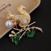 Gold Squirrel Vintage Squirrel Pin Rhinestone Studded Pearl Animal Lapel Pins  Party Decoration