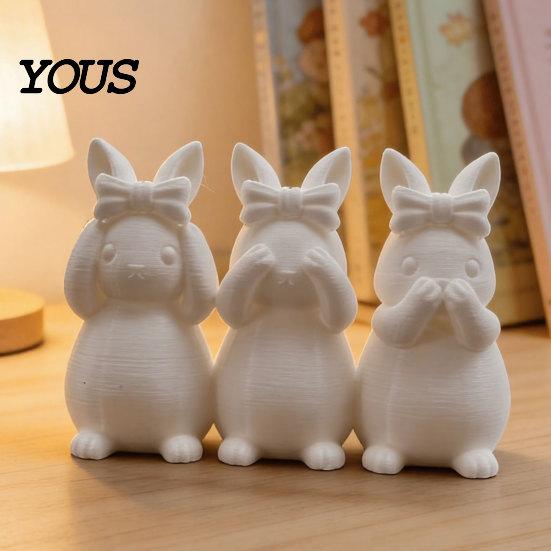 Пасхальный кролик Украшение, Цельнолитая фигурка, 3D-печатный дизайн кролика Декоративная фигурка для гостиной спальни