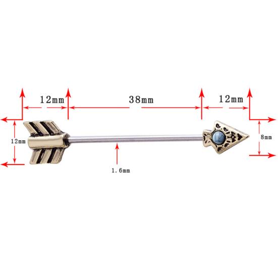 Ретро стрела промышленные леса бар ушной хрящ спираль штанга пирсинг ювелирные изделия