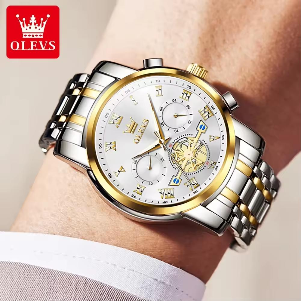 Custom Logo Men's Luxury Watches Brands Auto Date Waterproof 2859 Olves Watch Quartz