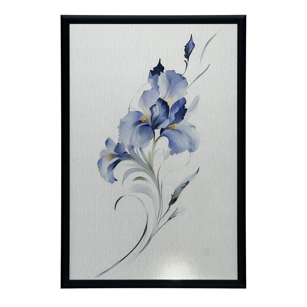 Subtelność Niebieskiego Irysa Subtelność Niebieskiego Irysa, 40X50 Cm, Rama Aluminiowa Czarna, Papier Matowy 230 Gsm