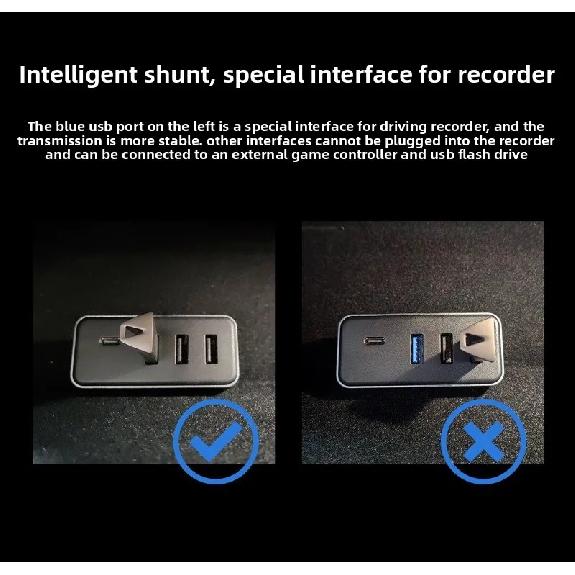 2026 New for Tesla Model Y New Model 3 Glove Box USB Hub Adapter Multi Port Data Sync Charging Docking Station Car Accessories