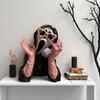 Screaming Ghost Figurine Halloween Ghost Face Statue Collectible Resin Horror Character Ornament for Mantel Cabinet Decoration