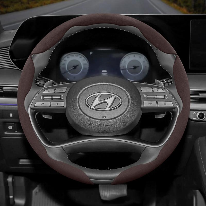 Подходит для Hyundai Нескользящая Пряжка Сегментированная Замшевая Накладка на Руль I30 Tucson I20 Accent I10 I40 Kona Ix35 Grand Elantra Solaris Creta Getz