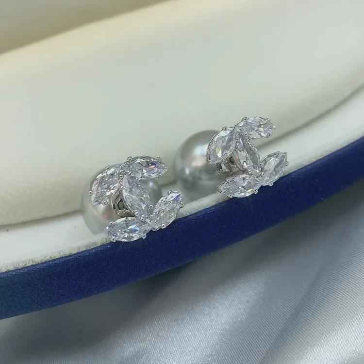 Элегантные зимние жемчужные серьги: Шикарный небольшой аромат с высококачественными серебряными иглами для женщин