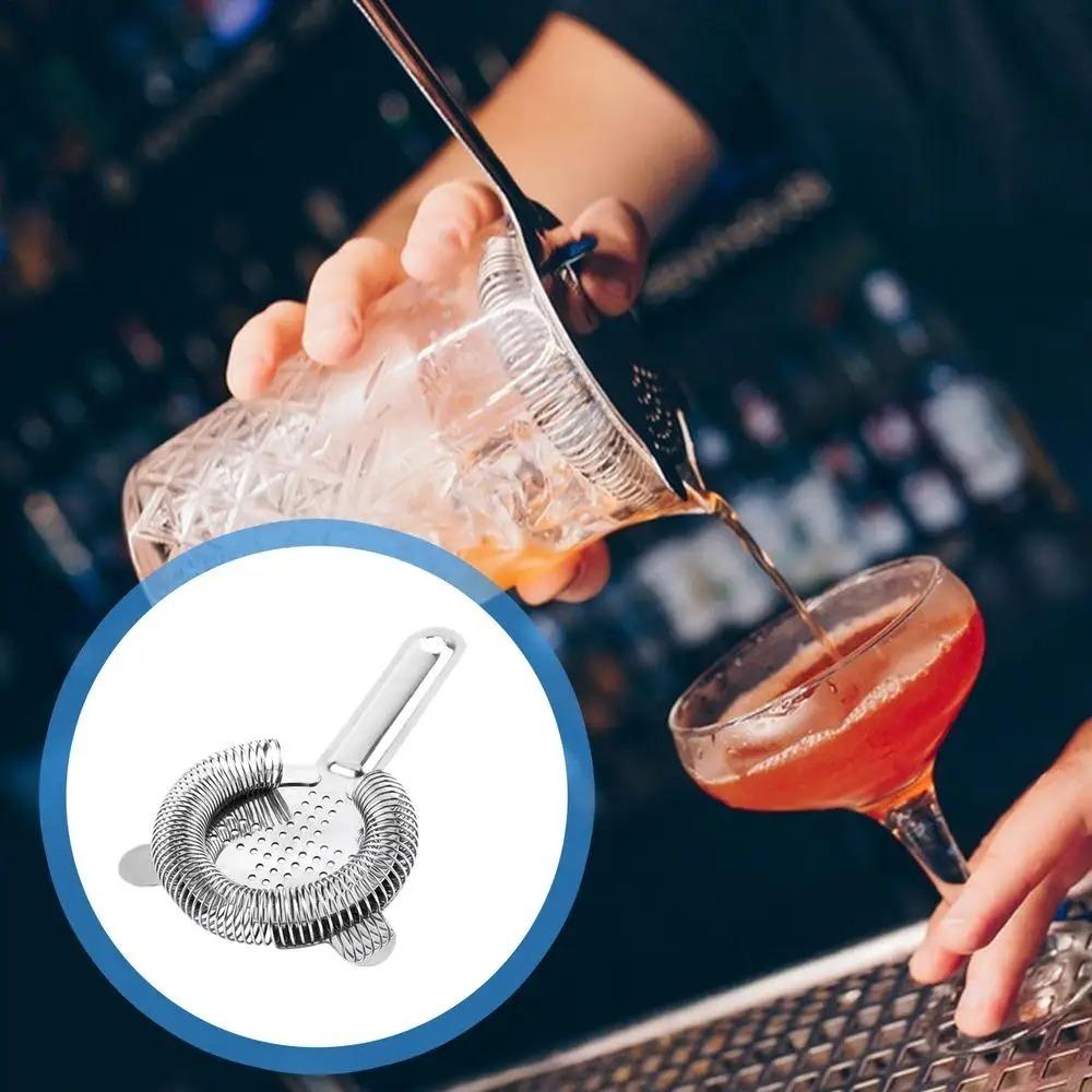 Утолщенный дуршлаг из нержавеющей стали, барный дуршлаг, винный бокал, фильтр для льда, кухонные аксессуары