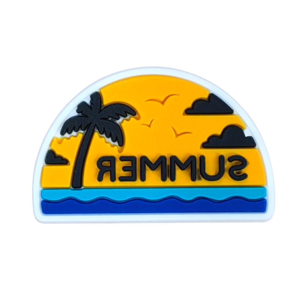 Летние пляжные клоги, цветочные украшения для обуви – Мягкие ПВХ-резиновые пряжки для DIY-аксессуаров